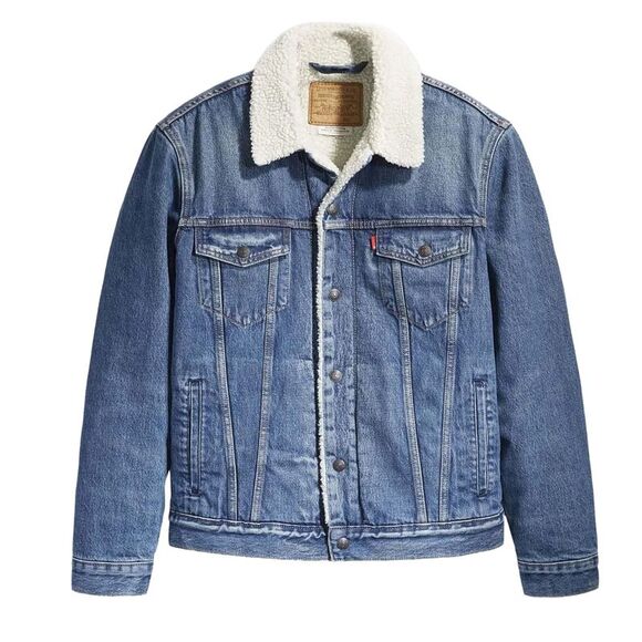 Levis Mens Type III Sherpa Trucker Jacket / Blue